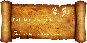 Molitor Zsanett névjegykártya